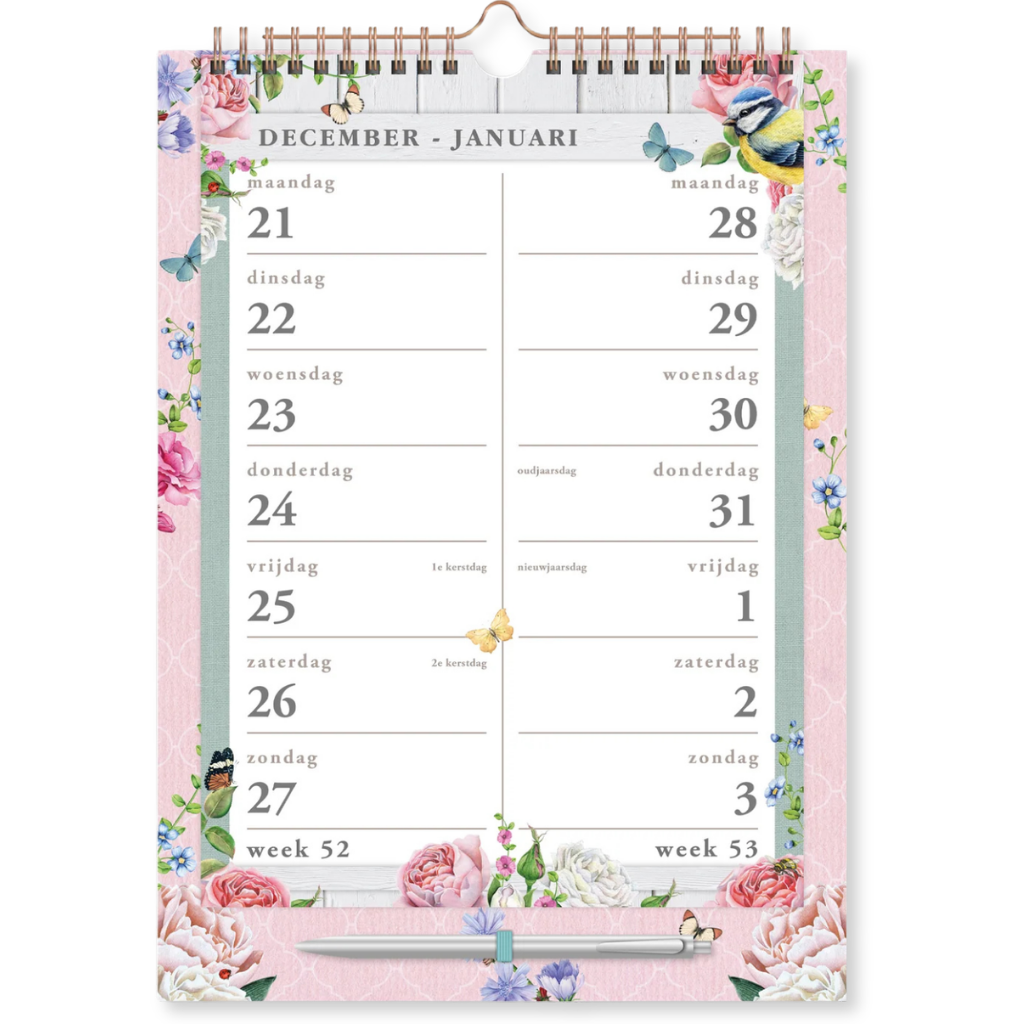 Spiraalkalender 2-weeks A4 2027 - 14 maanden