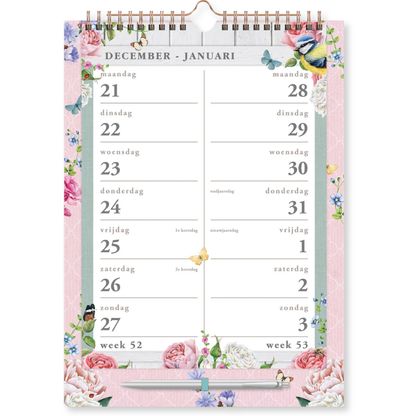Spiraalkalender 2-weeks A4 2027 - 14 maanden