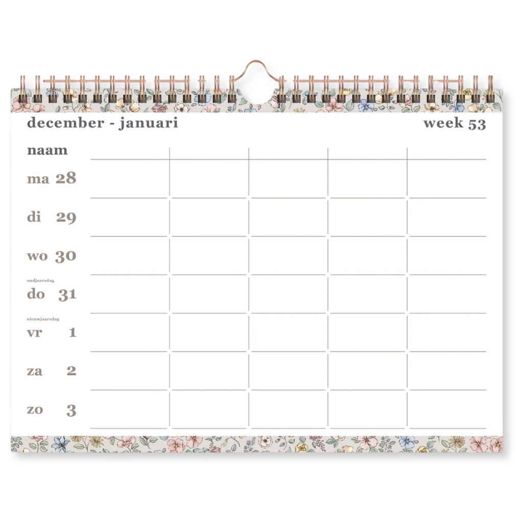 Familieplanner Spiraal 2027 - 14 maanden