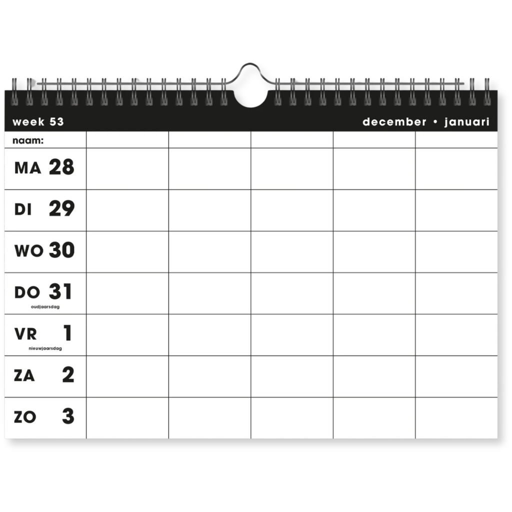 Familieplanner Spiraal 2027 - 14 maanden