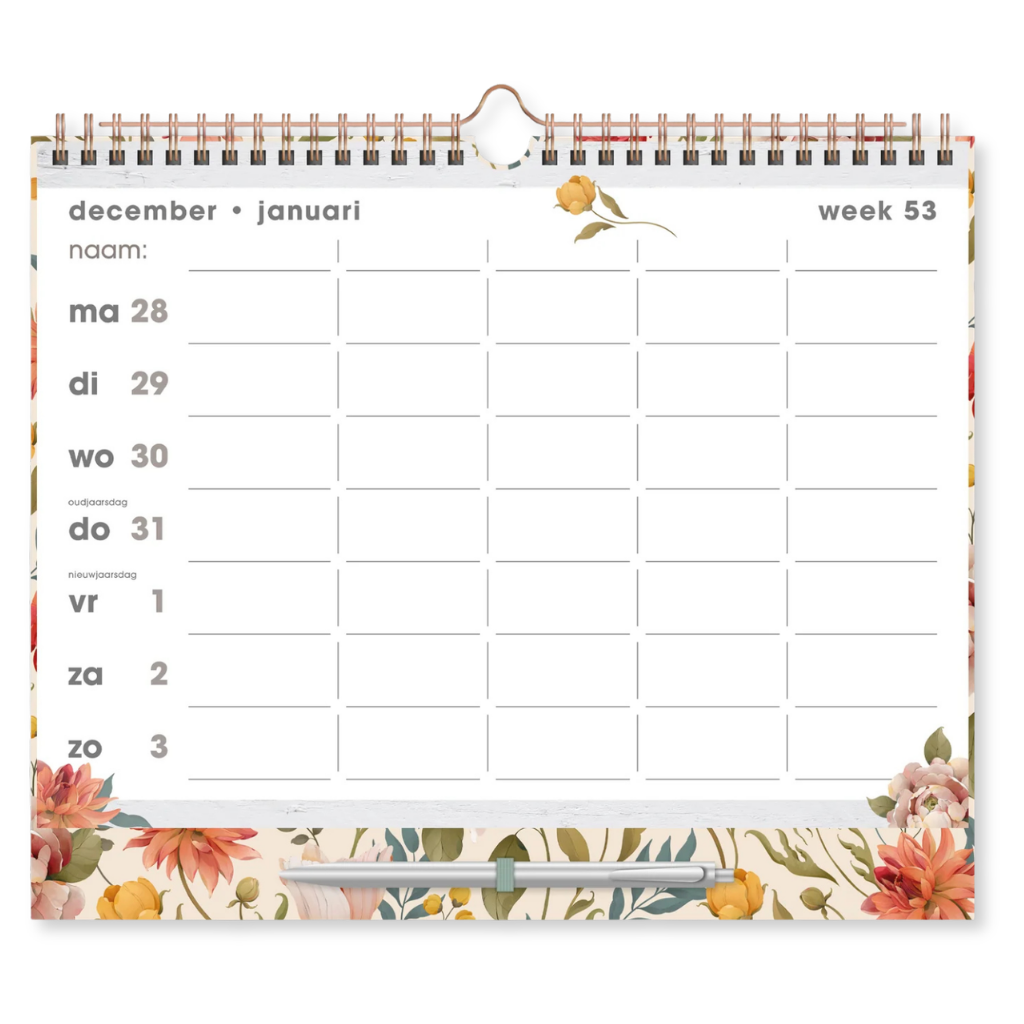 Familieplanner Spiraal 2027 - 14 maanden