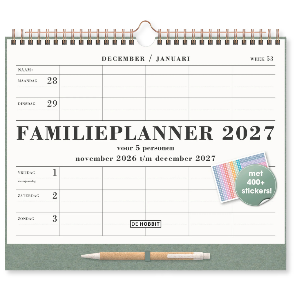 Familieplanner Spiraal 2027 - 14 maanden