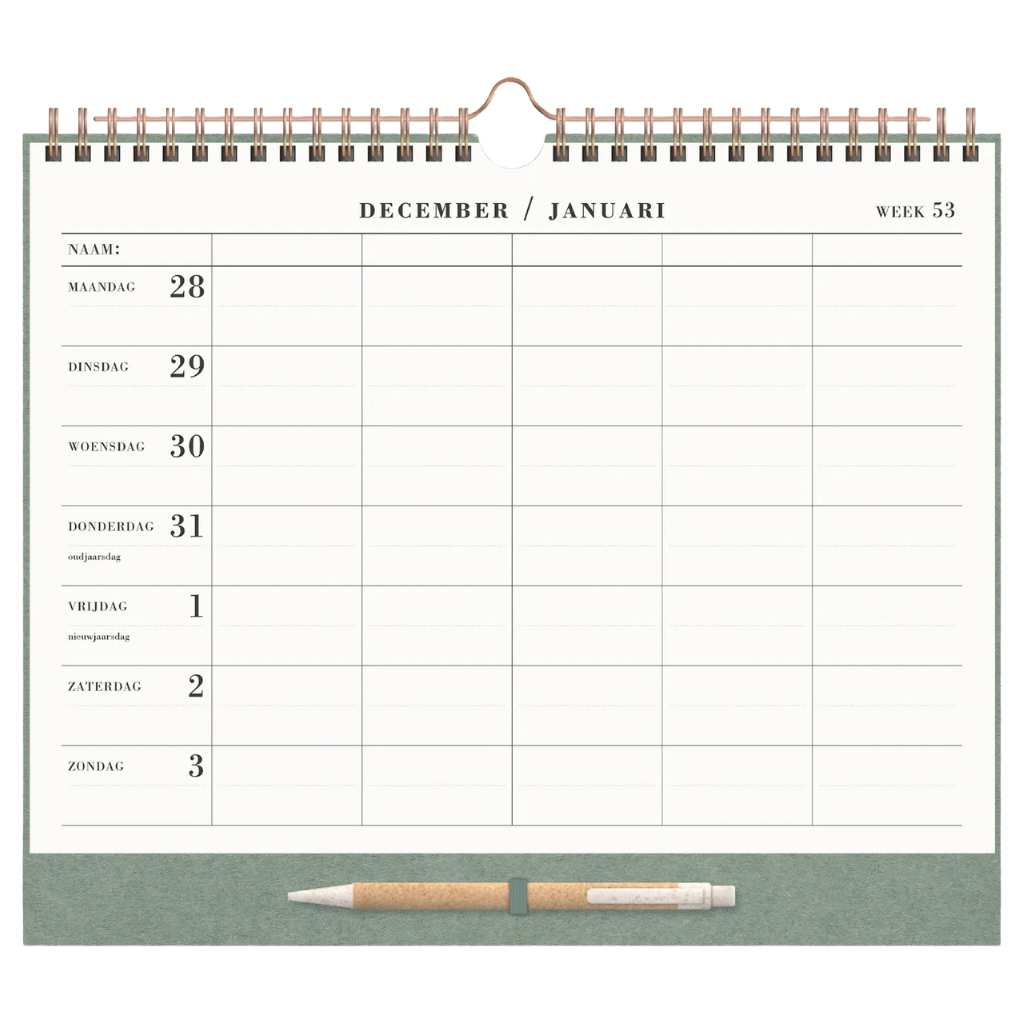 Familieplanner Spiraal 2027 - 14 maanden