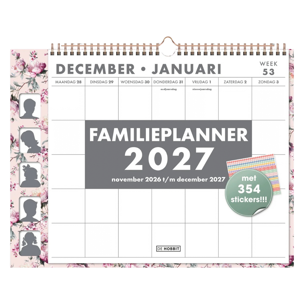 Familieplanner Spiraal 2027 - 14 maanden
