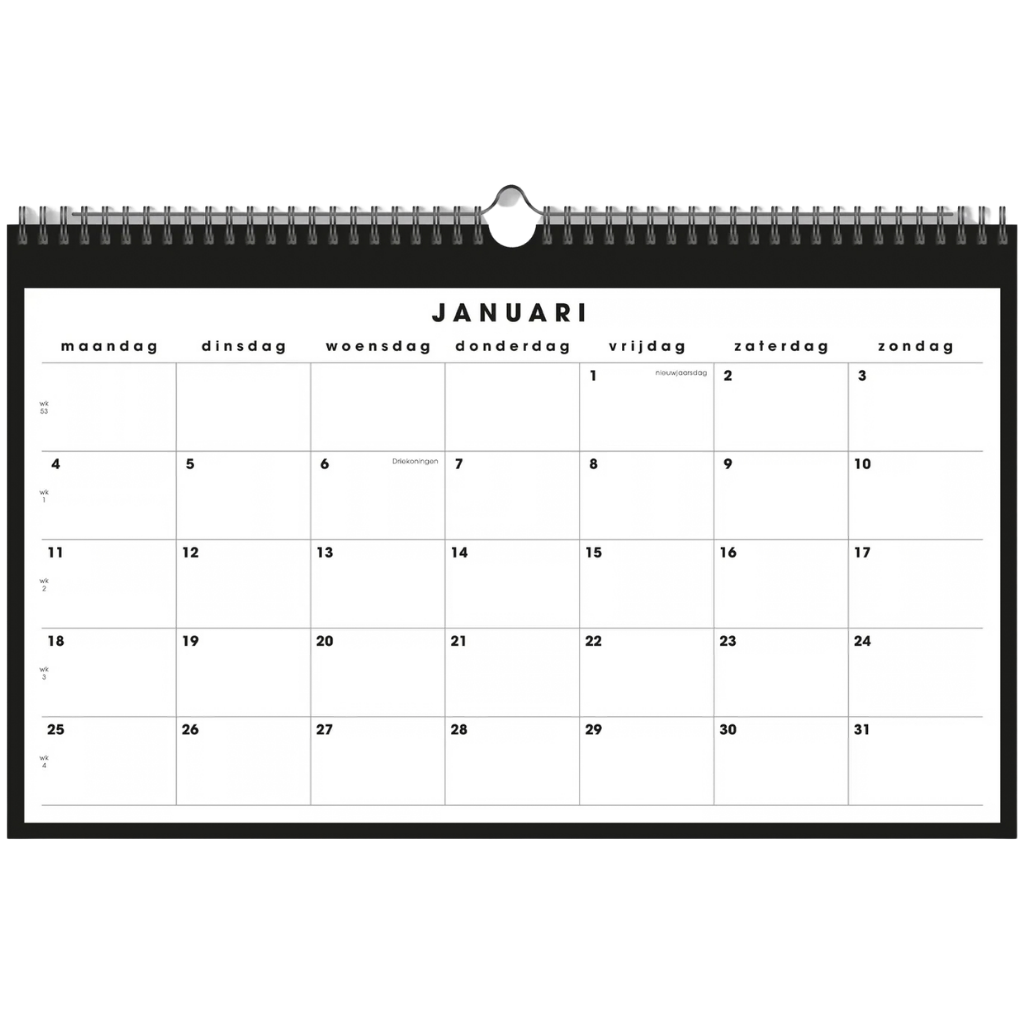 Maandkalender 2027 - 16 maanden