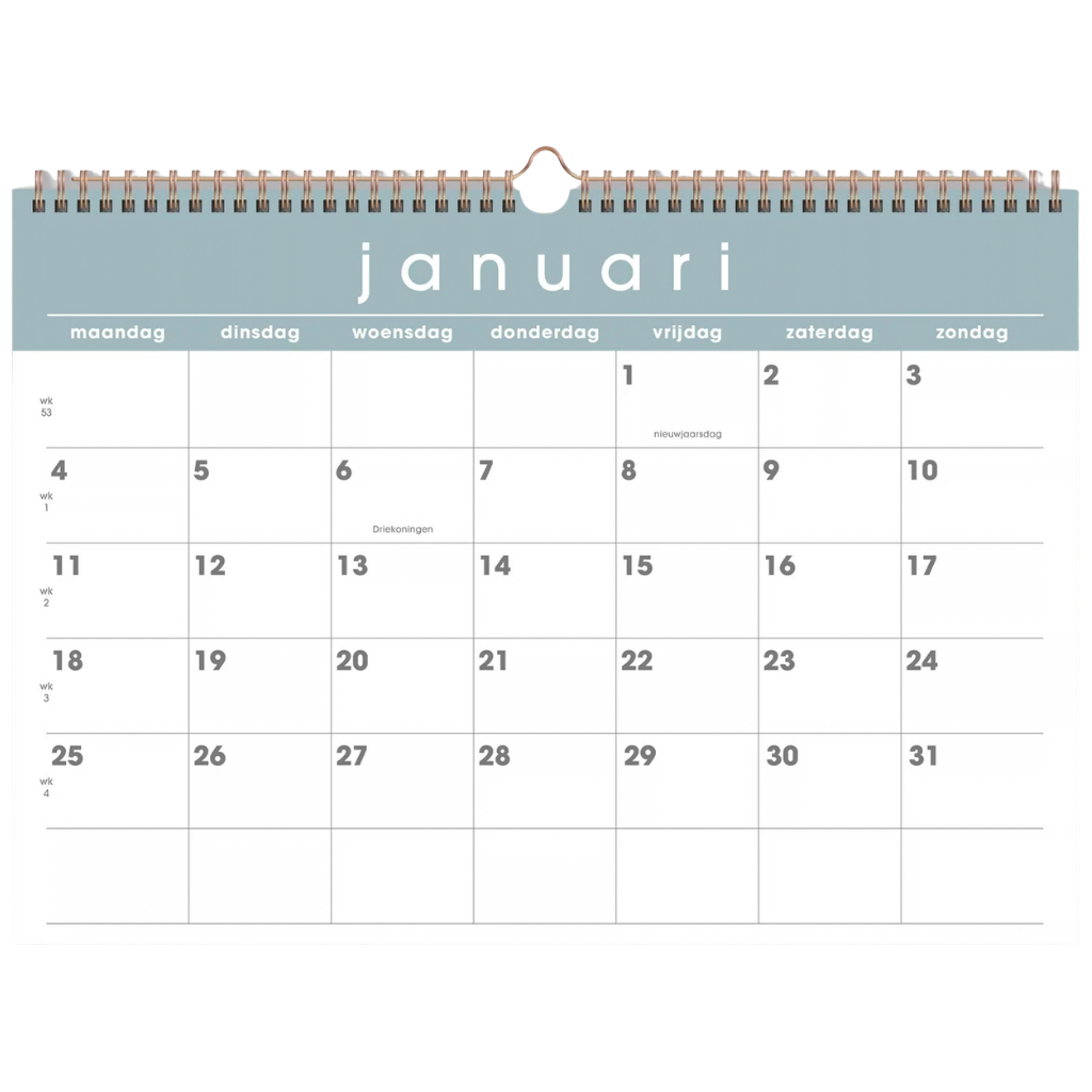 Maandkalender 2027 - 16 maanden