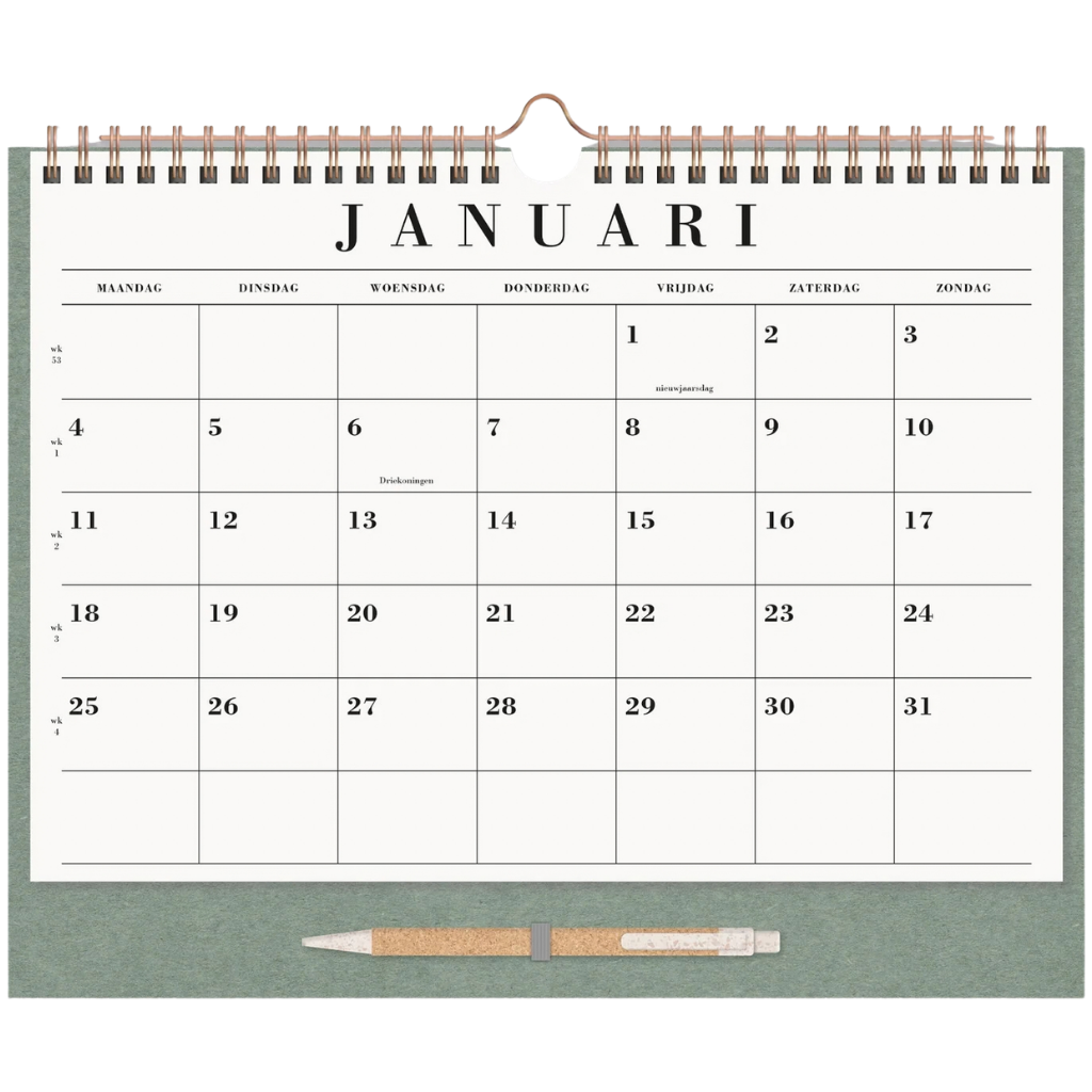 Maandkalender 2027 - 16 maanden