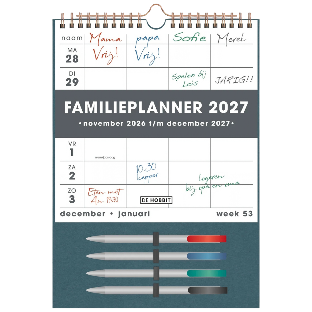 Familieplanner Markers 2027 - 14 maanden