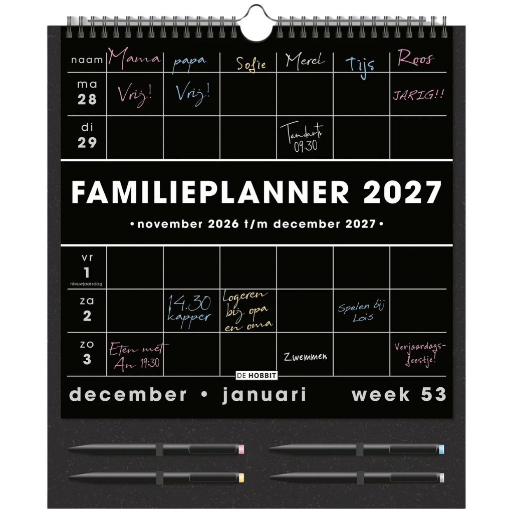 Familieplanner Markers 2027 - 14 maanden