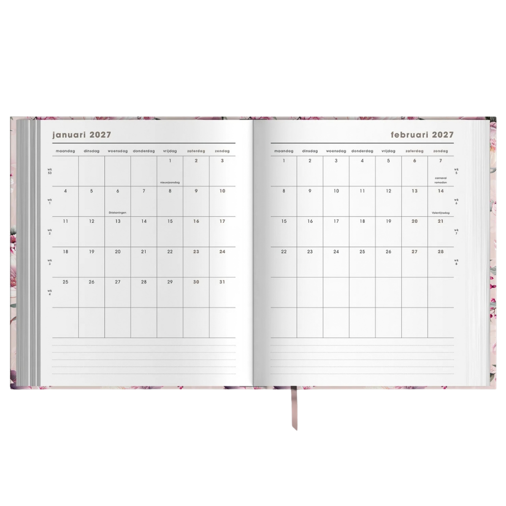 Weekplanner A5+ 2027 - Luxe uitvoering - 15 maanden