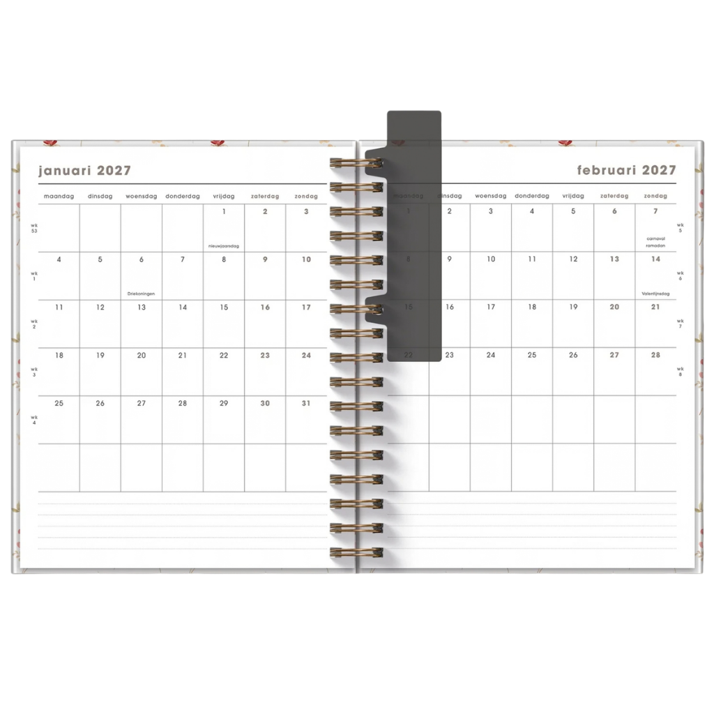 Weekplanner A5+ 2027 - Luxe uitvoering - 15 maanden