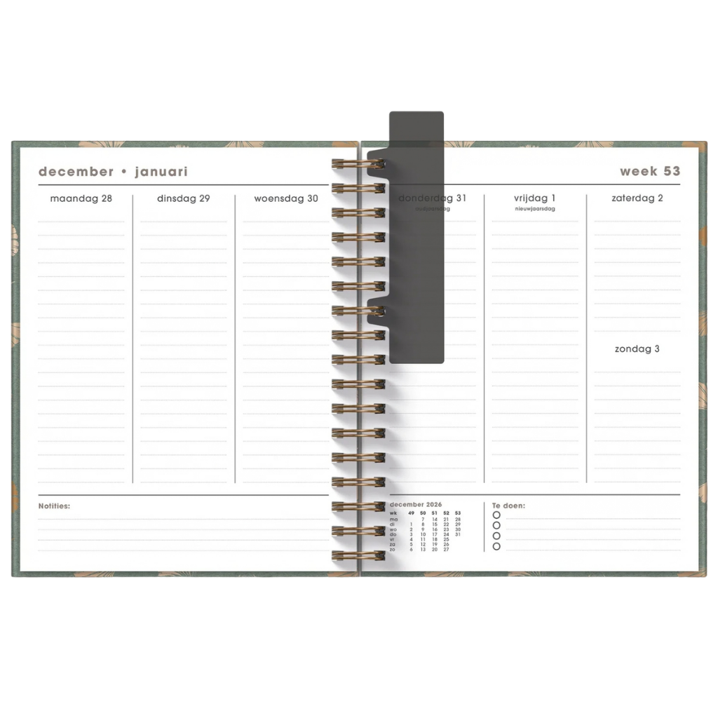Weekplanner A5+ 2027 - Luxe uitvoering - 15 maanden
