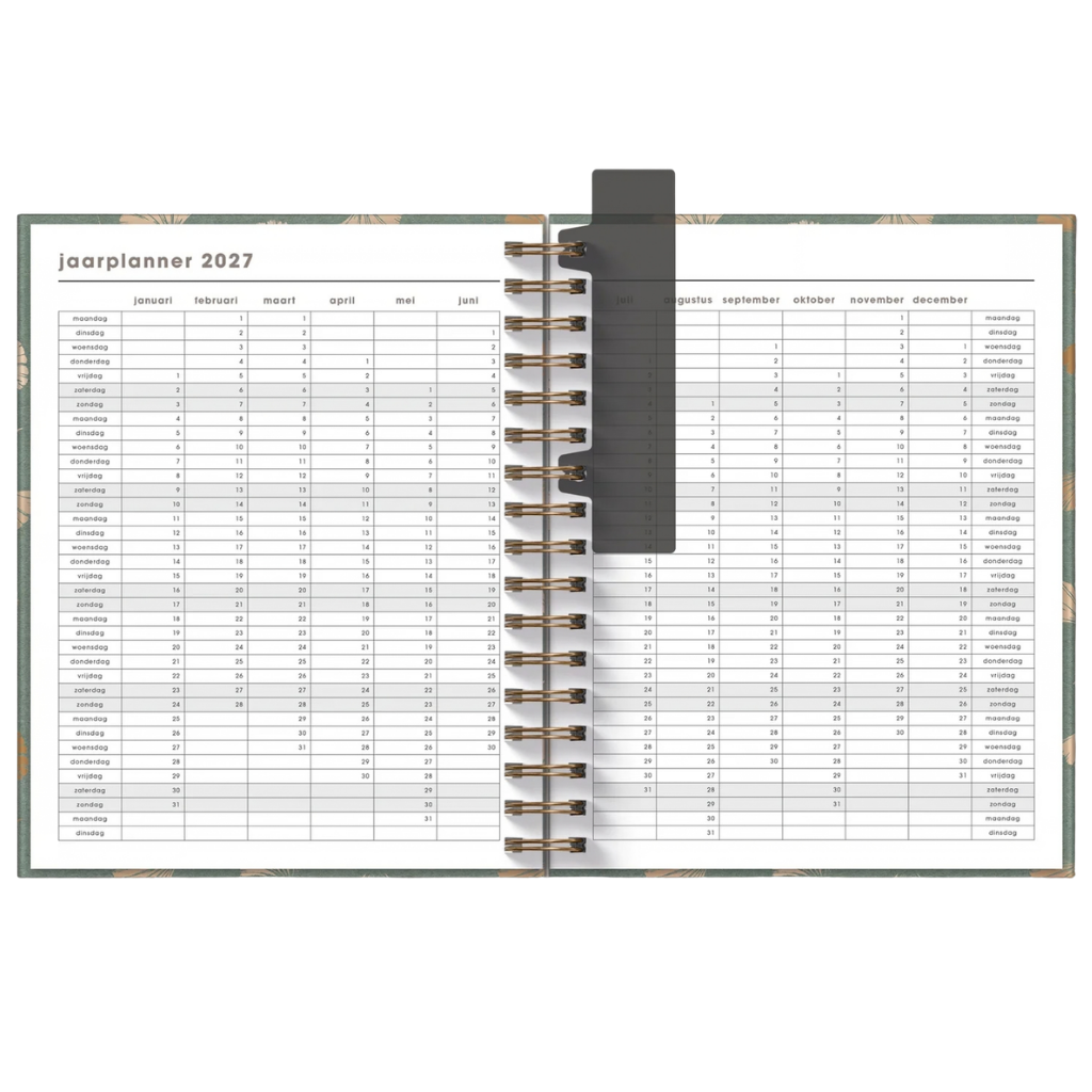 Weekplanner A5+ 2027 - Luxe uitvoering - 15 maanden