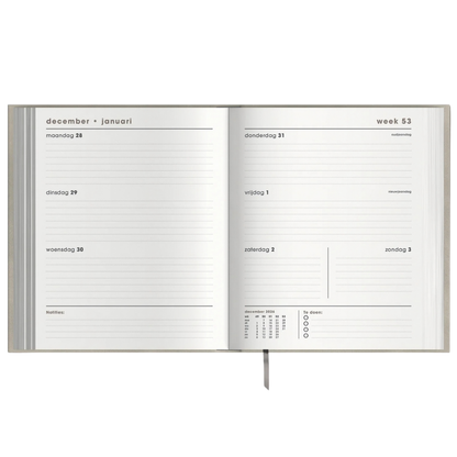 Weekplanner A5+ 2027 - Luxe uitvoering - 15 maanden