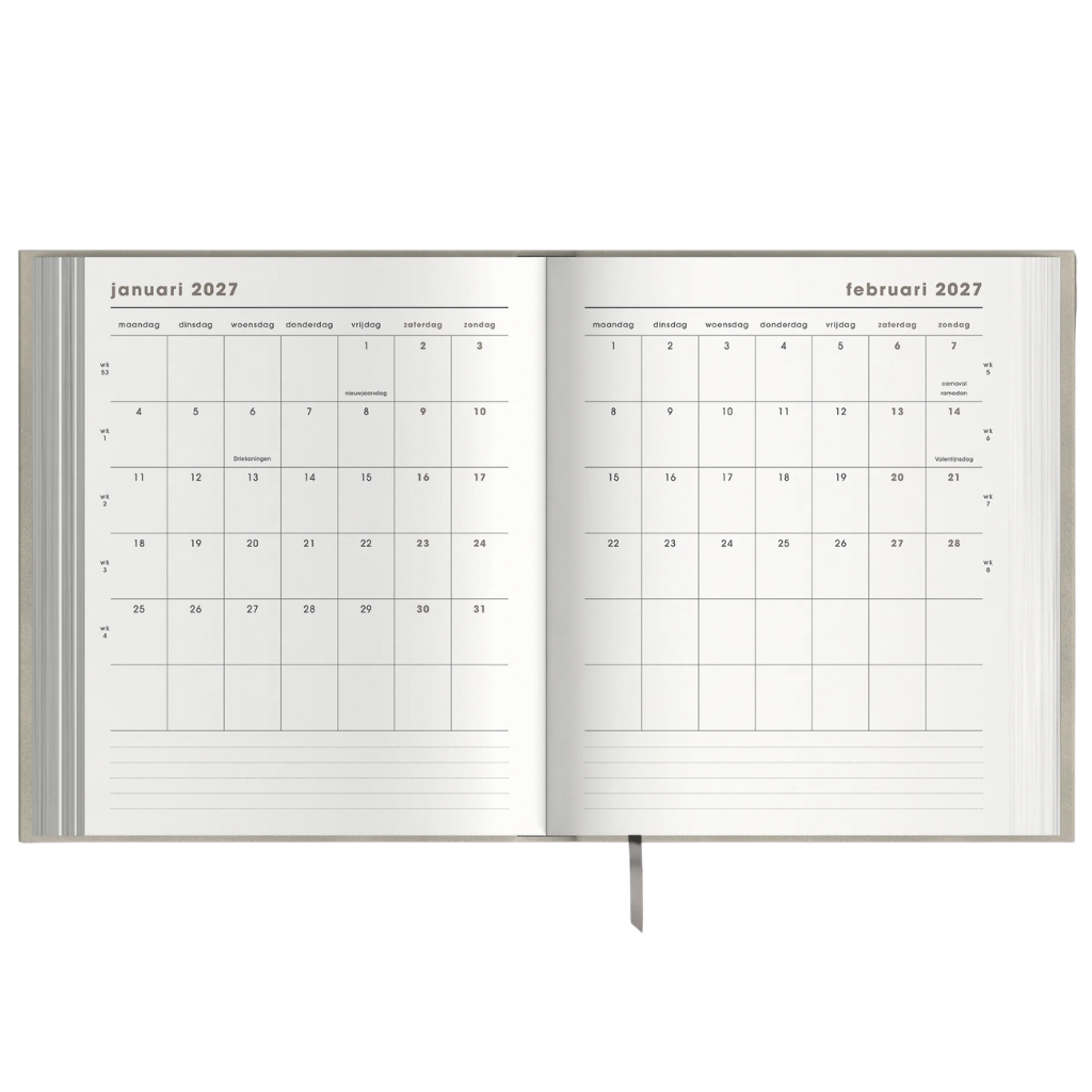 Weekplanner A5+ 2027 - Luxe uitvoering - 15 maanden
