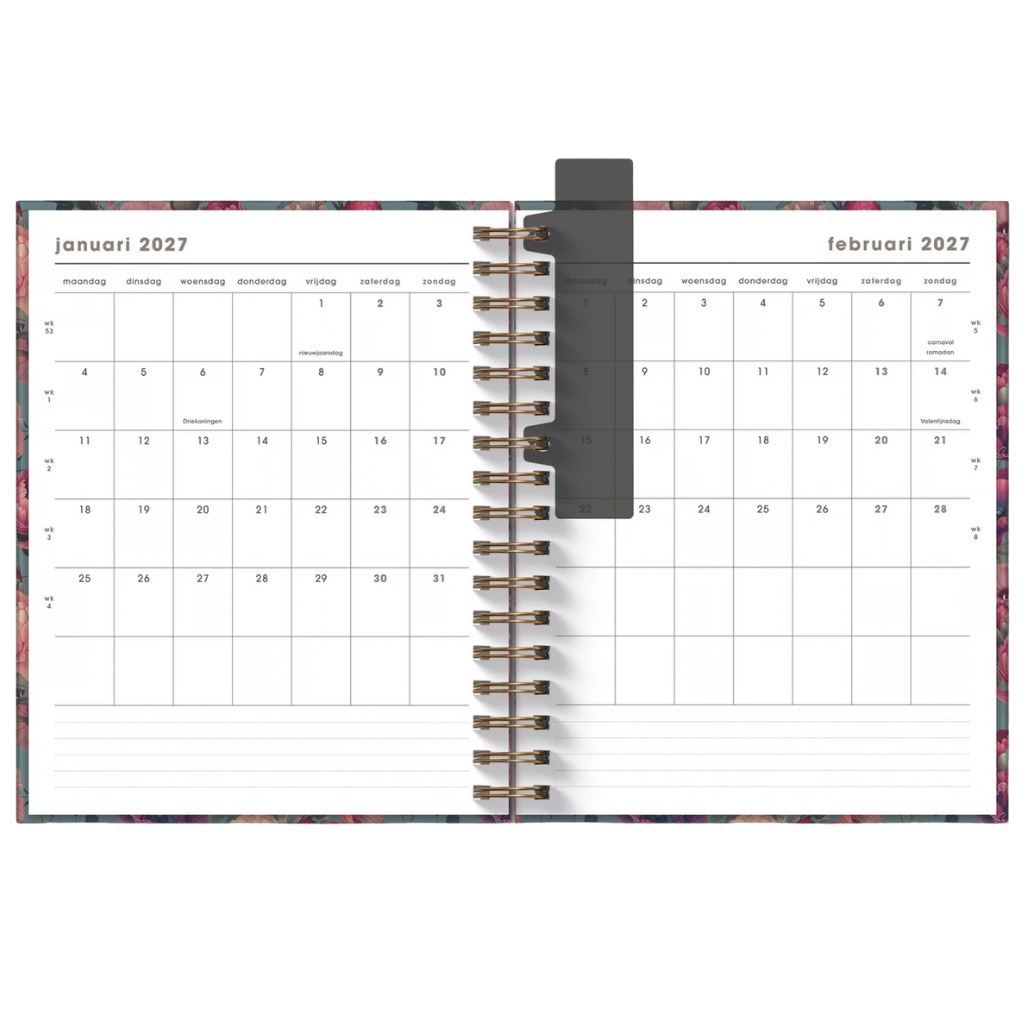 Weekplanner A5+ 2027 - Luxe uitvoering - 15 maanden