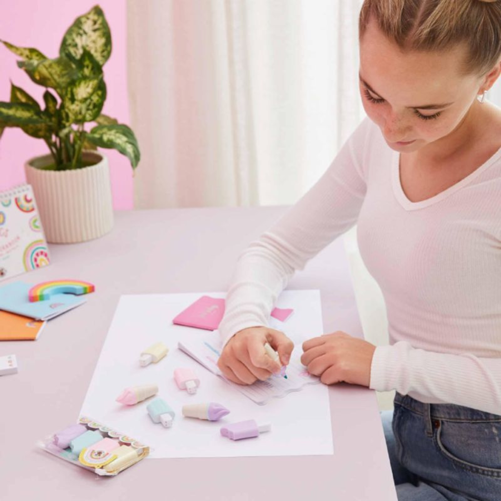 Markeerstift ijsjes - Pastel 4 stuks