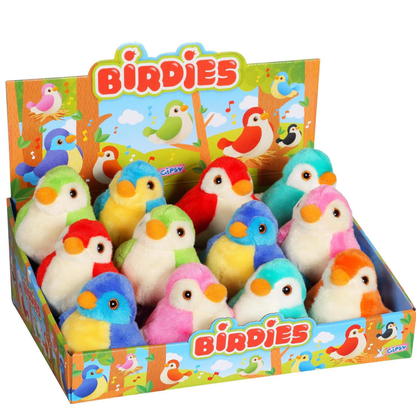 Birdies knuffel vogeltje met tjilpgeluid 14 cm