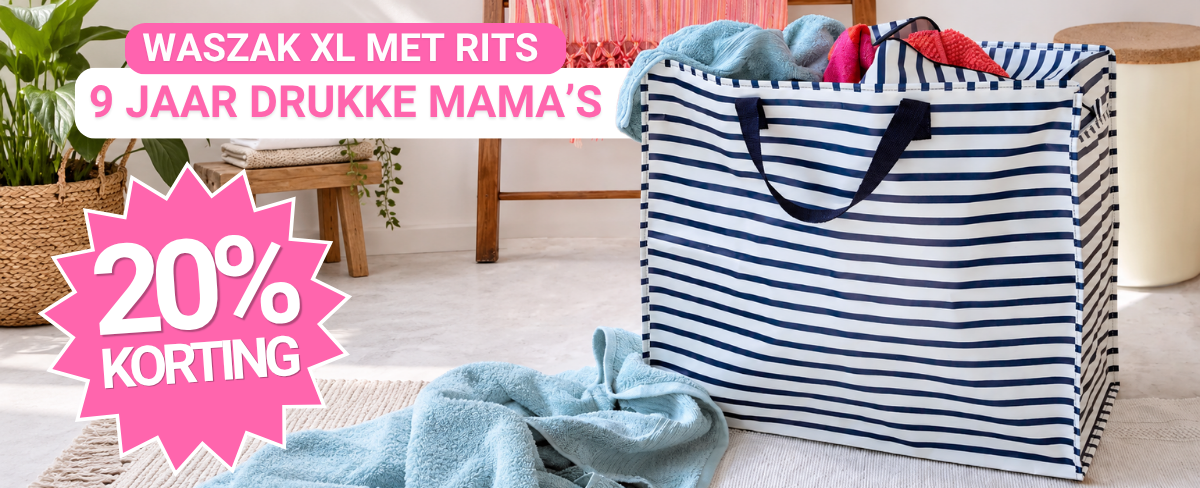 20% korting op de Waszak XL met rits