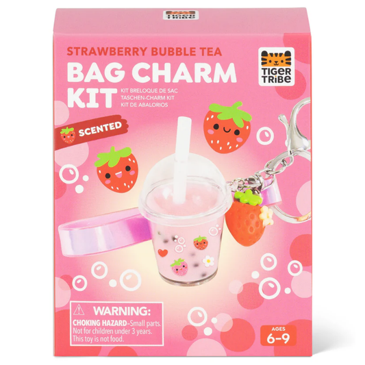 Bag charm knutselset - Strawberry bubble tea