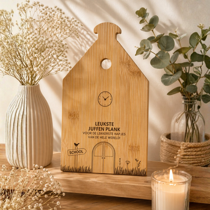 Borrelplank bamboe - Leukste juffen plank