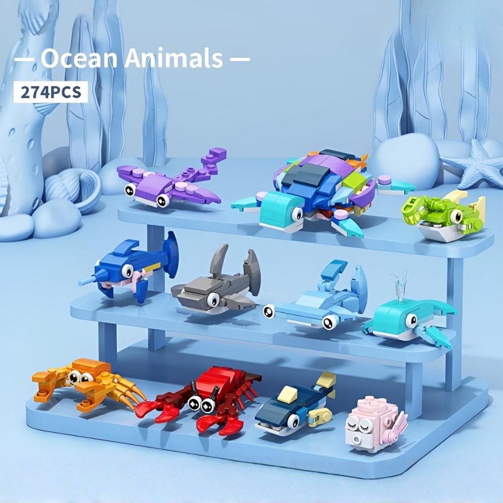 Bouwblokken Set Zeedieren voor Kinderen 10-in-1 (274 Stuks)