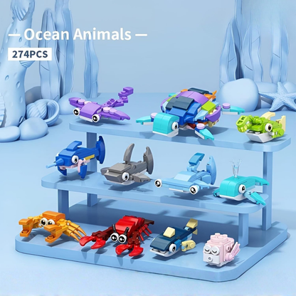 Bouwblokken Set Zeedieren voor Kinderen 10-in-1 (274 Stuks)