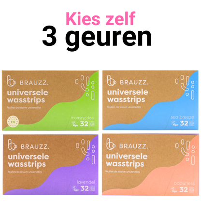 Brauzz wasstrips – 3 stuks - 96 wasbeurten