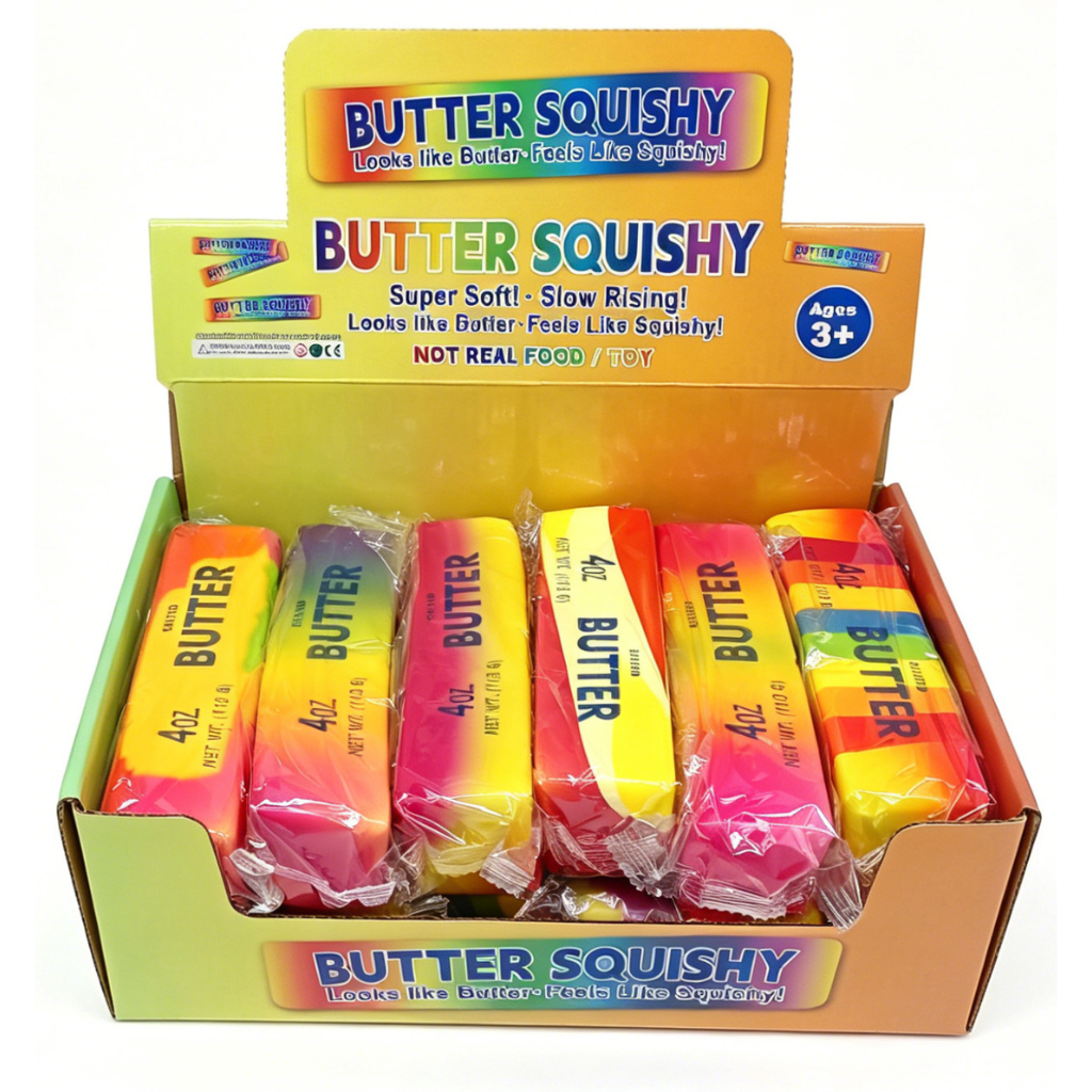 Squishy Butter Slow Rising Fidget - Rainbow (13cm)