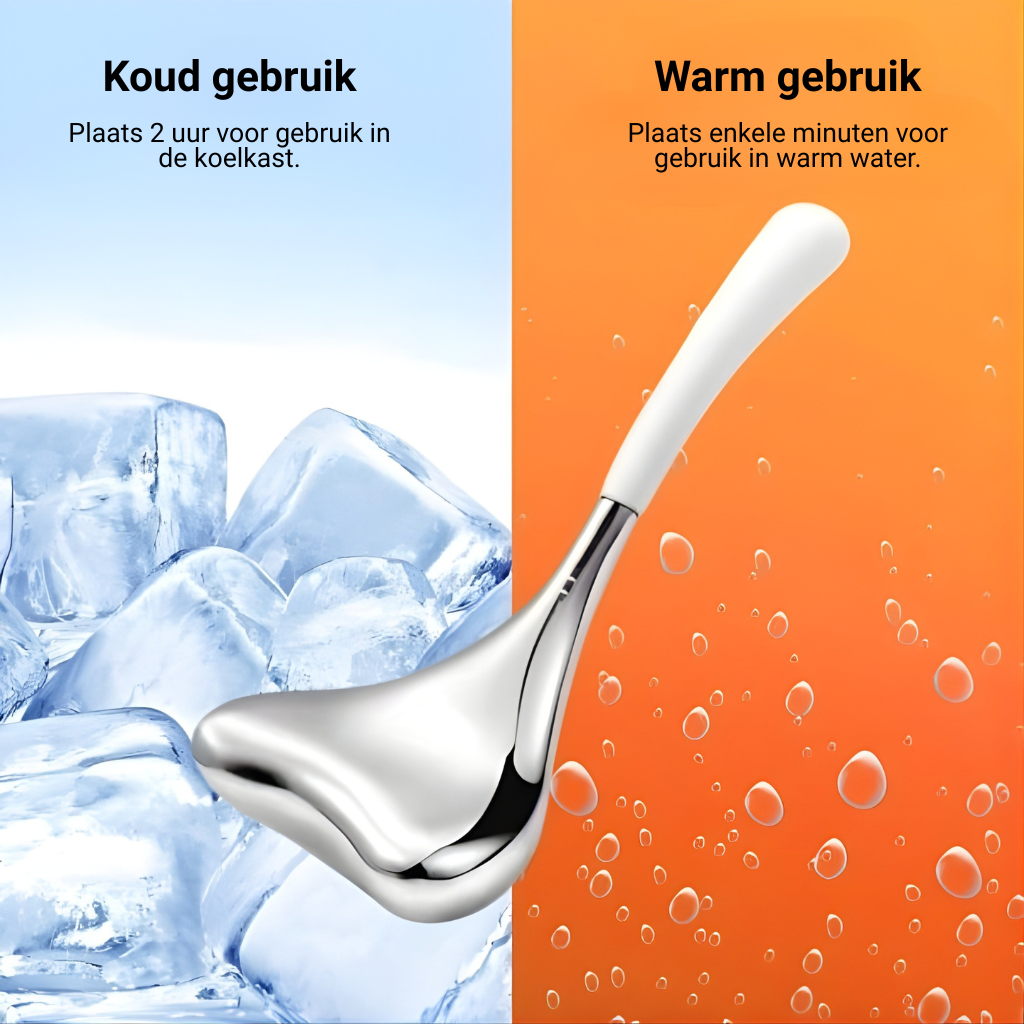 Cryo lepel - Caudale massage voor vermoeid gezicht en ogen