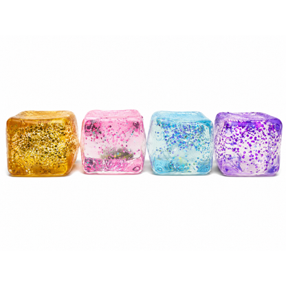 Squishy cube fidget glitter