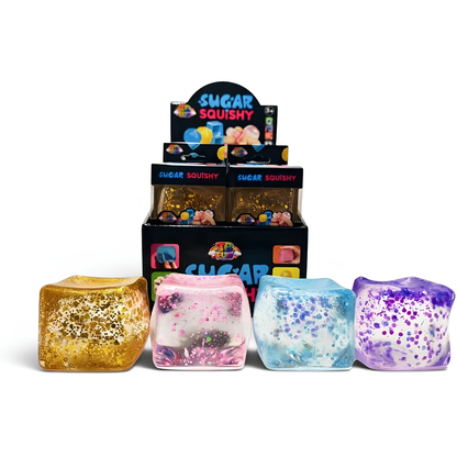 Squishy cube fidget glitter