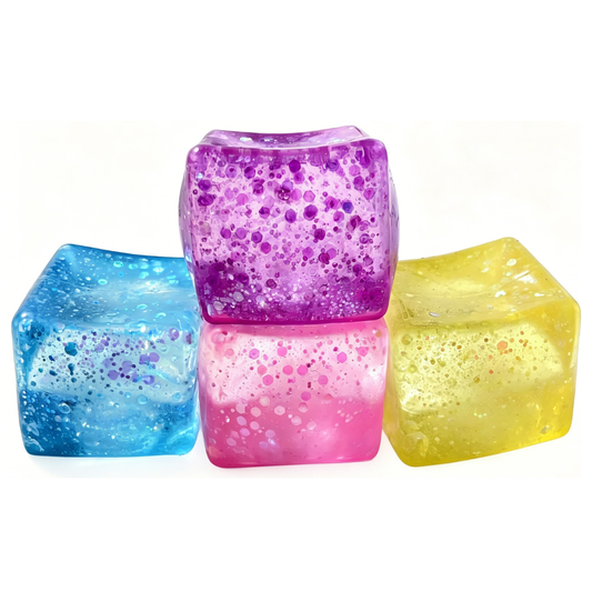 Squishy sugar cube fidget glitter