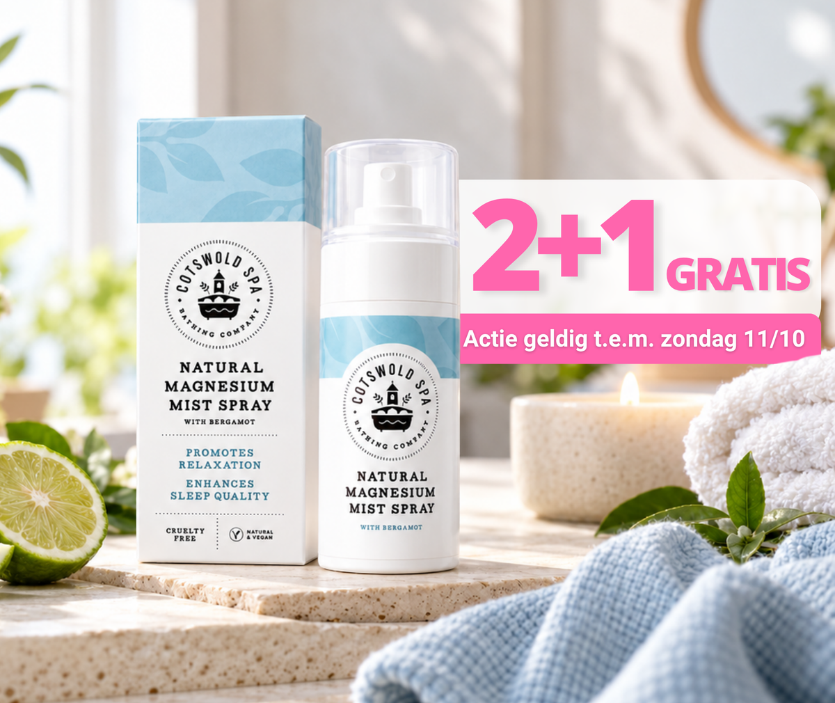 2+1 gratis Magnesium mist spray