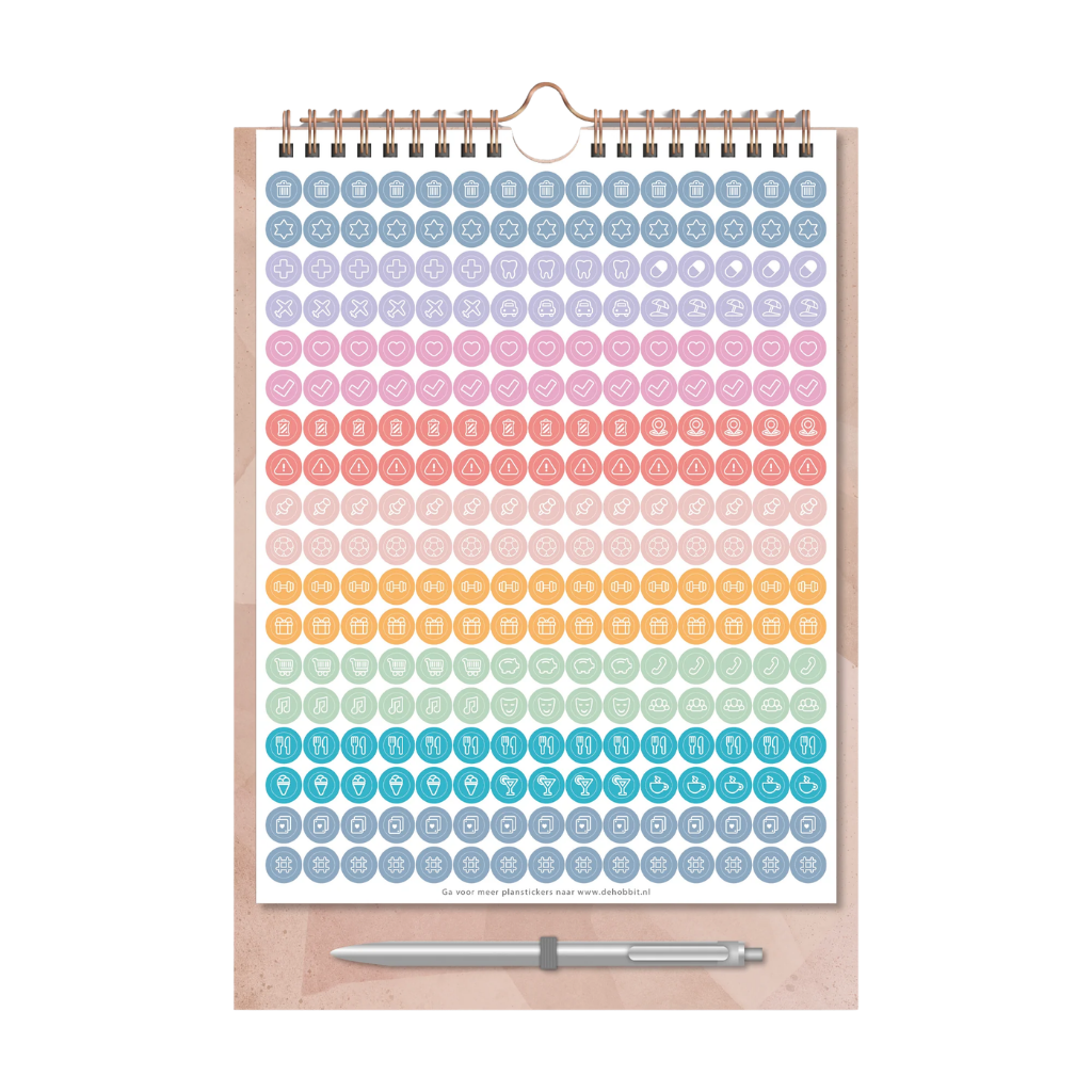 Duoplanner met stickers 2026-2027 A4 Abstract oudroze