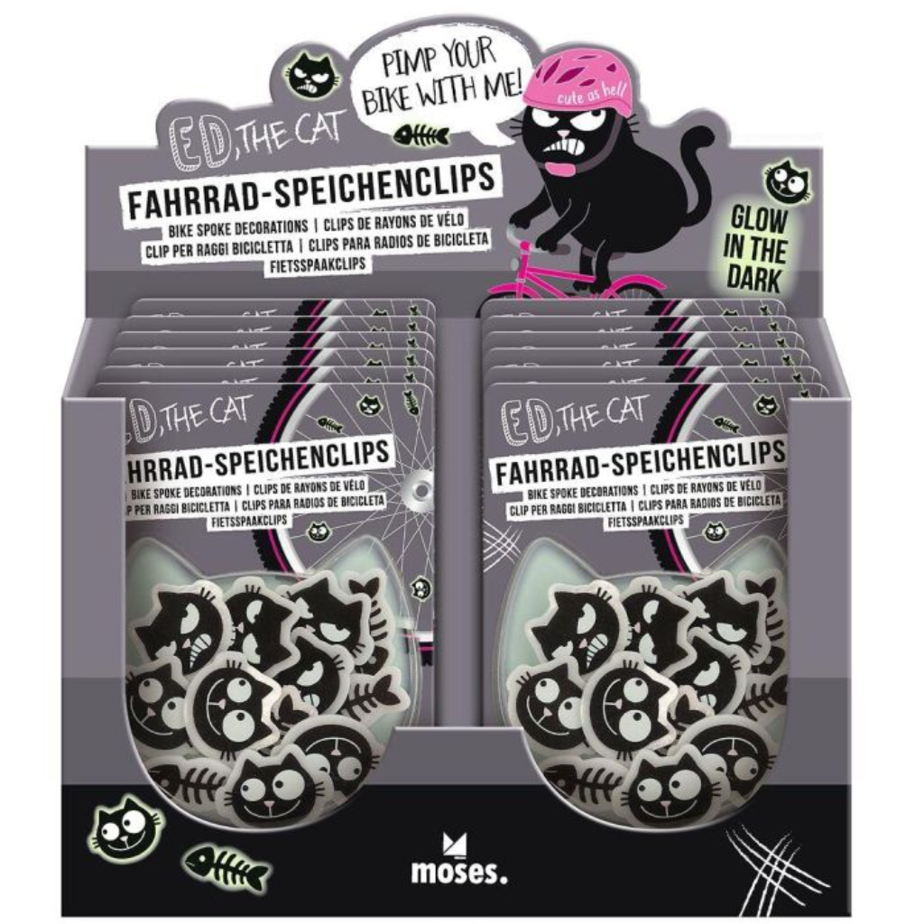 Ed the Cat spaakdecoratie glow in the dark - 12 stuks