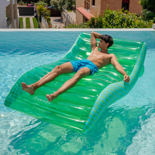 Opblaasbaar zwembad lounge bed - Groen