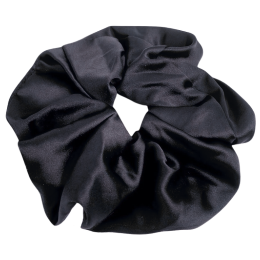 Scrunchie XXL van satijn zwart