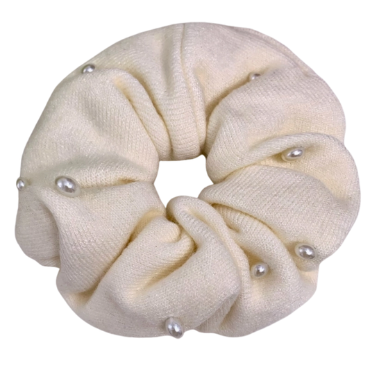 Scrunchie met decoratieve parels