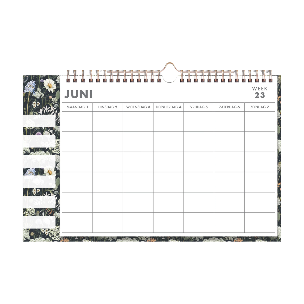 Familieplanner met stickers 2026-2027 A4 Weidebloemen