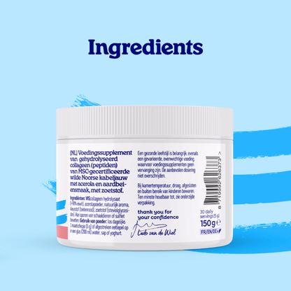 Puur collageen poeder van vis met vitamine C  – Aardbei