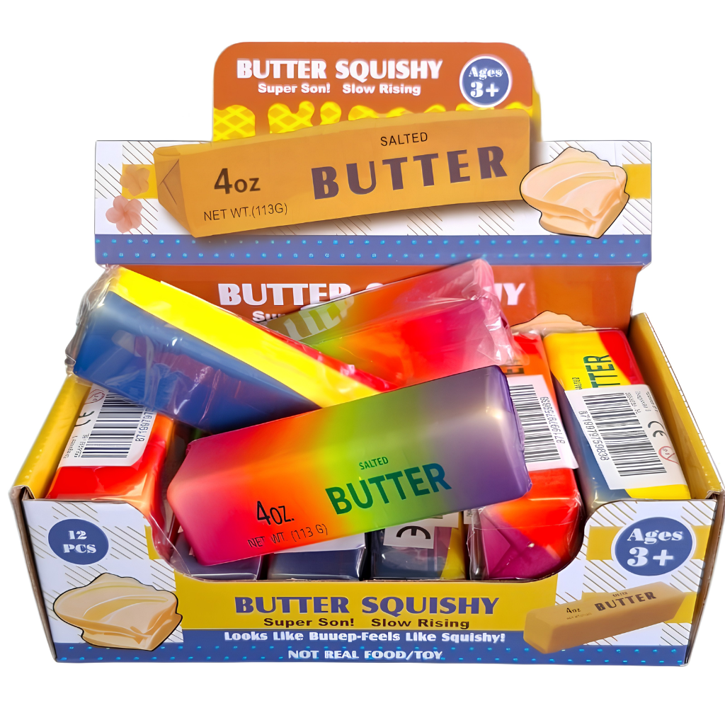 Squishy Butter Slow Rising Fidget - Rainbow (13cm)