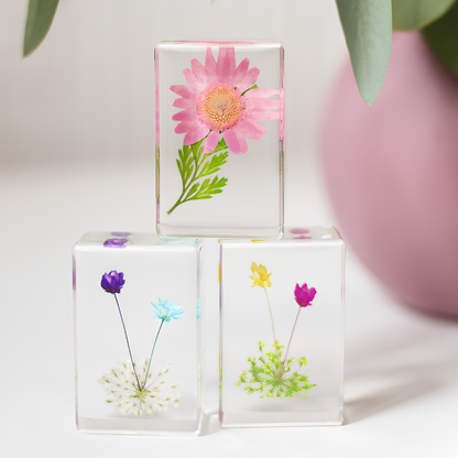 Forever flowers gelukssteen met droogbloemen