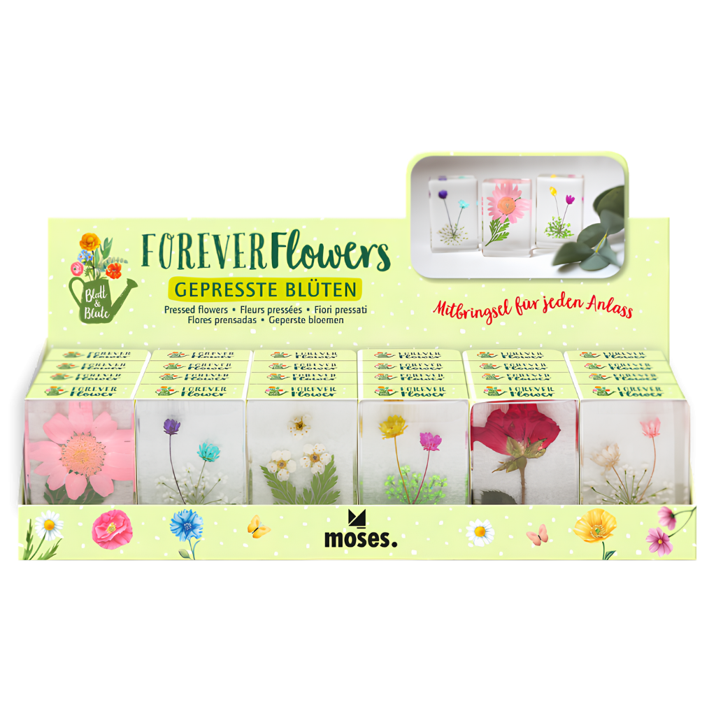Forever flowers gelukssteen met droogbloemen