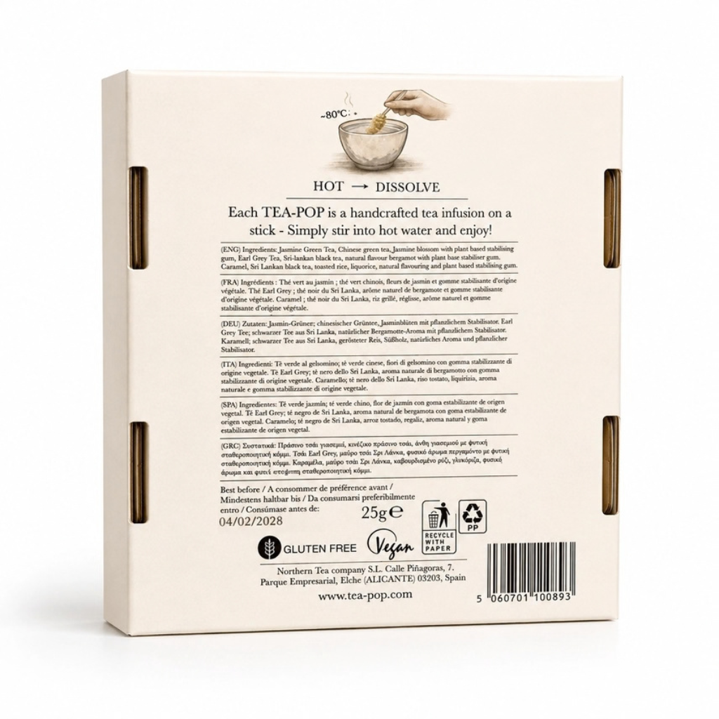 European Café Tea-Pop Geschenkset - 6 theesticks