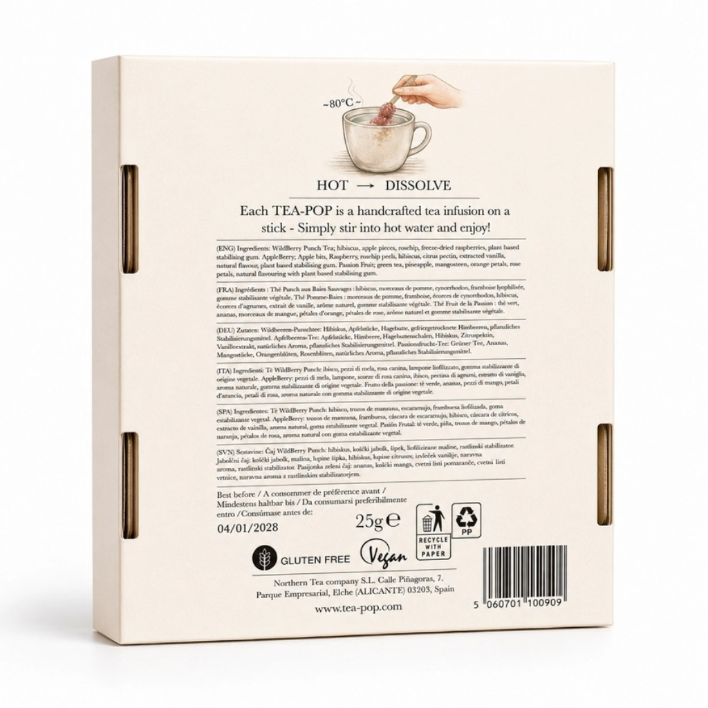 European Café Tea-Pop Geschenkset - 6 theesticks