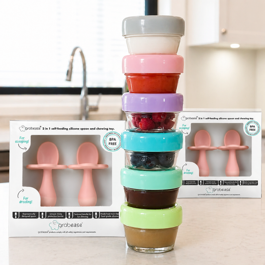 Melii - Glazen opbergdoosjes + GRATIS 2x Grabease Spoonset