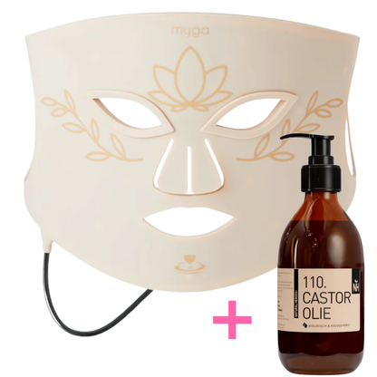 LED Gezichtsmasker met 7 lichtstanden + GRATIS 300ml Casterolie