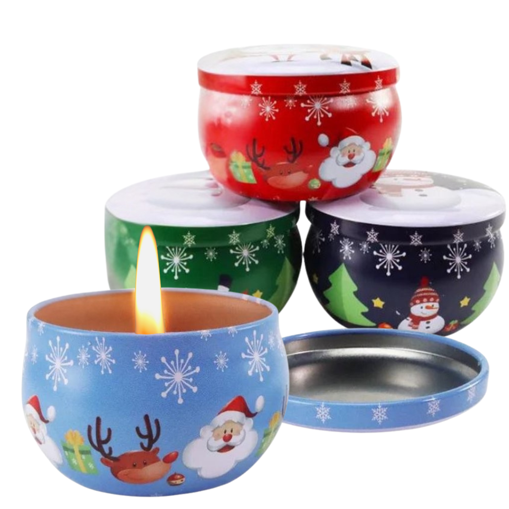 Geurkaarsje Tin Box - Kerst thema