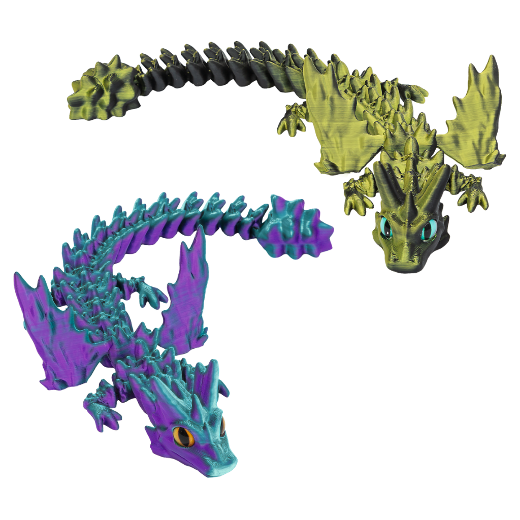 Gevleugelde draak met metallic coating